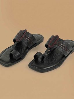 Metro - Black Men Leather Kolhapuris