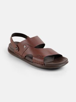 Mochi - Men Brown Leather Casual Sandals