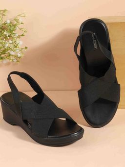 Walkway - Women Black Block Heels