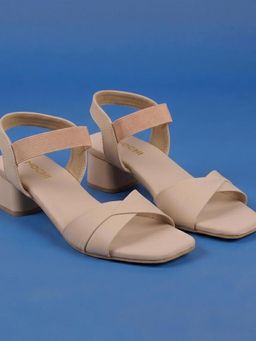 Mochi - Women Black Casual Beige Heels