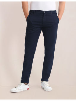 U.S. POLO ASSN. - Navy Blue Mid Rise Slim Straight Fit Chinos