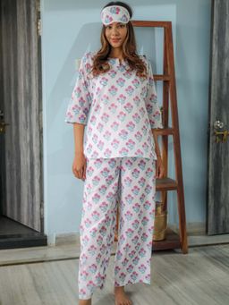 Sooti Syahi - Blue Printed Cotton Co-Ord Set