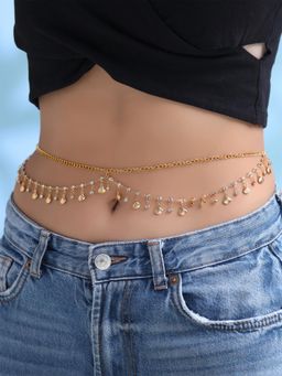 Yellow Chimes - Womens Gold Plated Layered Waist Chain