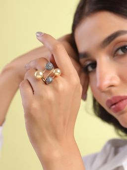 Yellow Chimes - Womens Adjustable Gold Plated Ring