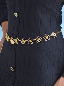 Yellow Chimes - Womens Gold Plated Floral Waist Chain