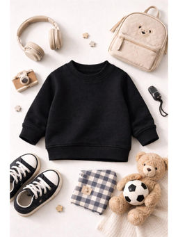 The Fit Theory - Kids Relaxed Fit Black Sweatshirt
