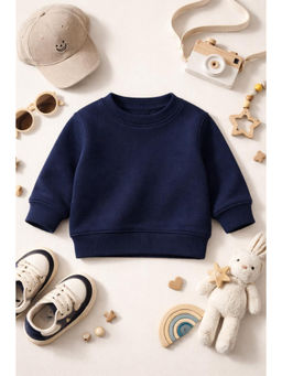 The Fit Theory - Kids Relaxed Fit Navy Blue Sweatshirt