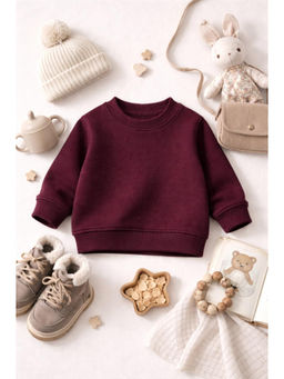 The Fit Theory - Kids Relaxed Fit Maroon Sweatshirt