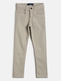 Tales & Stories - Boys Solid Khaki Lycra Slim Fit Jeans