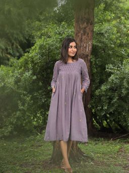 Sutra Art of Clothing - Urban Trishul Grey Jamdani Dress