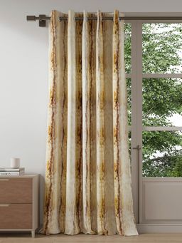 Ddecor Live Beautiful - 1 Piece of 7 FT Door Ready Made Curtain, Golden