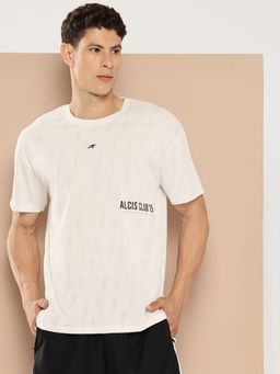 Alcis - Men White Relaxed Fit T-Shirt