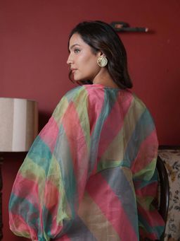 Ehsaas Jewellery - Pankhuri Pearl Studs - Green