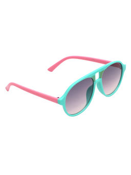Spiky - Blue Frame Grey Lens Aviator UV Protection Sunglass 1526_BLUE_PINK