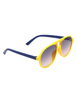 Spiky - Yellow Frame Grey Lens Aviator UV Protection Sunglass 1526_YLW_BLUE