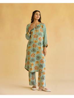 Naaz By Noor - Happy Flower Child Blue Cord-Set