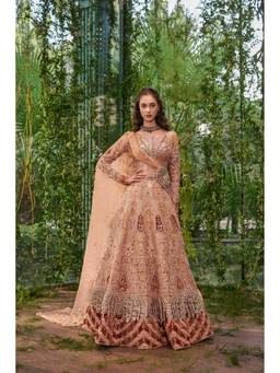 Jigar and Nikita - Kamal Prem - A Walk Into Forever Mahogany Lehenga with Blouse and Dupatta