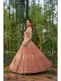 Jigar and Nikita - Aranya - Forest Symphony Pistacio Veil Green Lehenga with Blouse & Dupatta