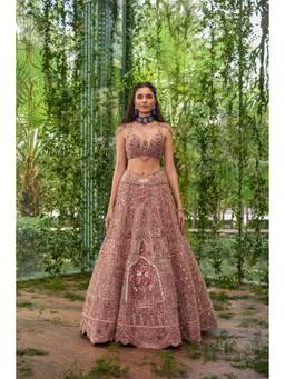 Jigar and Nikita - Muktika- The Pearl Blossom Periwinkle Lehenga with Blouse and Dupatta