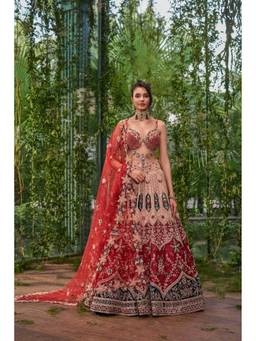 Jigar and Nikita - Rangrekha -The Crimson Heirloom Lehenga with Blouse and Dupatta