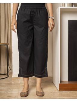 Rangsutra - Paheli Black Straight-Fit Cotton Pant