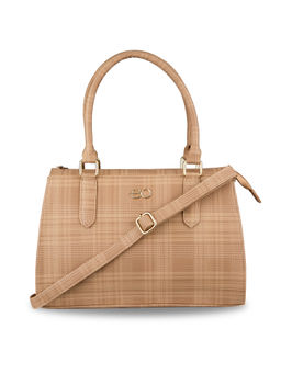 E2O - Beige Solid Satchel Bag