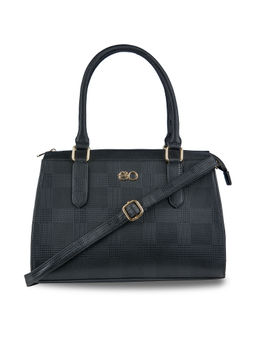 E2O - Black Solid Satchel Bag