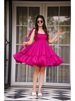 Gahan - Womens Organza Fit and Flared Mini Dress