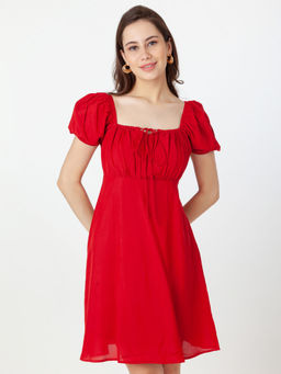 Zink London - Women Red Solid Mini Dress