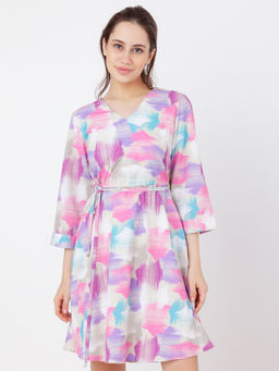 Zink London - Women White Geometric Mini Dress (Set of 2)