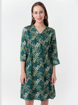Zink London - Women Green Floral Mini Dress