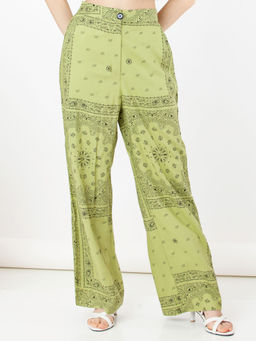 Zink London - Women Green Printed Trouser