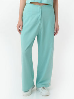 Zink London - Women Turquoise Solid Trouser