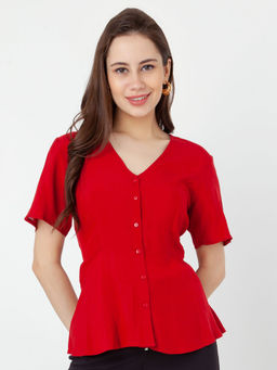 Zink London - Women Red Solid Top