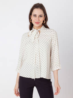 Zink London - Women Off White Abstract Top