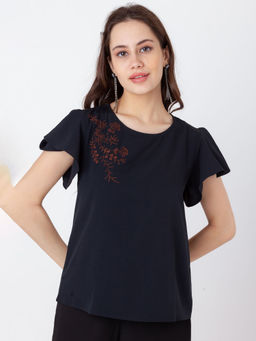 Zink London - Women Black Solid Top