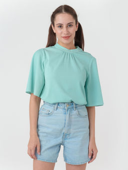 Zink London - Women Turquoise Solid Top