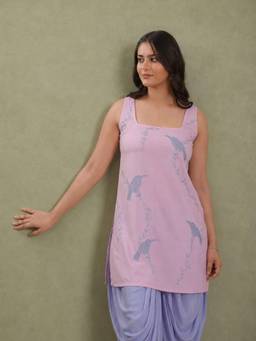 QAZMI - Ethnic Motifs Aari Embroidered Square Neck Kurti