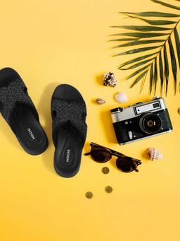 Mochi - Womens Black Open Casual Sandals