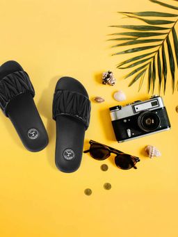 Mochi - Womens Black Open Casual Sliders