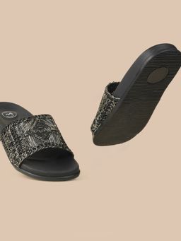 Metro - Womens Black Open Casual Sliders