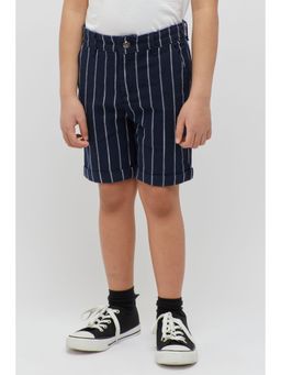 One Friday - Navy Blue Striped Shorts