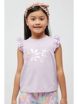 One Friday - Lavender Solid Floral Top
