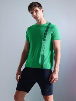 U.S. POLO ASSN. - Active Typography Green Half Sleeves Crew Neck T-Shirt