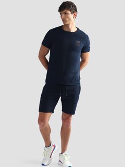 U.S. POLO ASSN. - Active Solid Blue Half Sleeves Round Neck T-Shirt