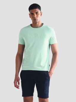 U.S. POLO ASSN. - Active Solid Green Half Sleeves Round Neck T-Shirt