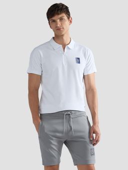 U.S. POLO ASSN. - Active Solid White Half Sleeves Collar Neck Polo T-Shirt