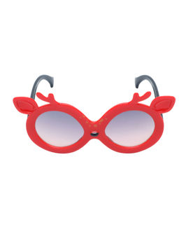 Spiky - Red Frame Grey Lens Oversized UV Protection Sunglass 1535_RED_BLK