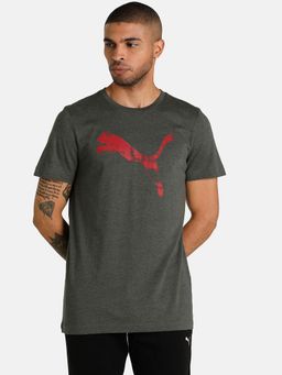 Puma - Ess Heather Graphic Mens Green T-shirt