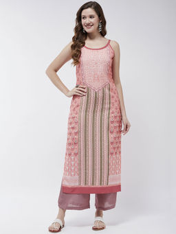 Pannkh - Pink Women'S Jaipur Haat Strappy Placement Kurta